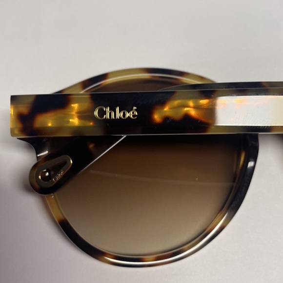 Chloe Womens Gradient Brown Round Sunglasses - Picture 7 of 8